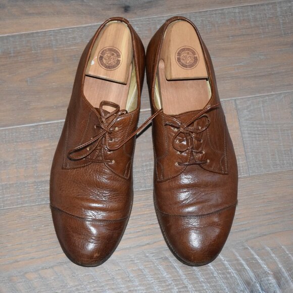 VTG 80s Firenze Florence Italy Men 10 10.5 Leather Oxford Lace Up Dress Shoes main image 12